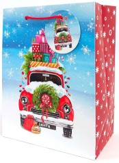 Пакет паперовий 140г/м2, НОВИЙ РІК, матова ламінація, 18х23х10 см, GB-24021  5 шт. в уп. 