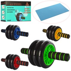 Тренажер колесо для м'язів пресу 31см діам14см 4 кольори кор 28-10-17см