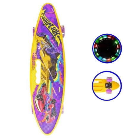 Пенні борд з ручкою, що світяться колеса Hot Wheels
