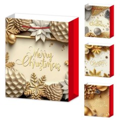 Пакет новорічний паперовий L "Merry Christmas" 31*40*12см R96637-L /360/ 4 шт. в уп.