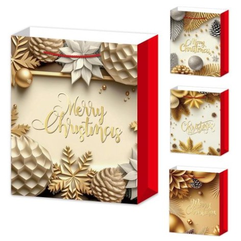 Пакет новорічний паперовий L 