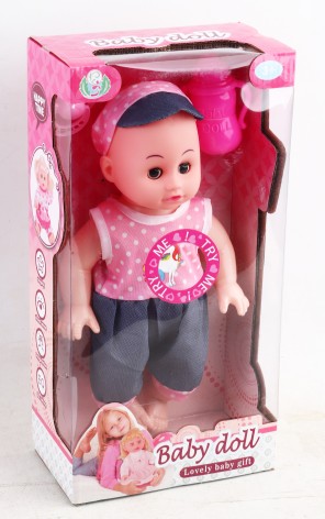 УЦЕНКА 30% Пупс 4 види, висота 30 см, музичний чип, пляшка, соска, ходить в туалет, заплющує очі,мікс видів, в кор. 