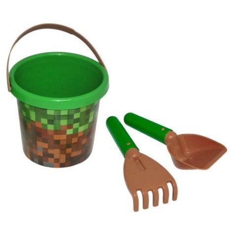 Набір для піску Tigres "Minecraft" відро 14х12х14 см лопатка граблі