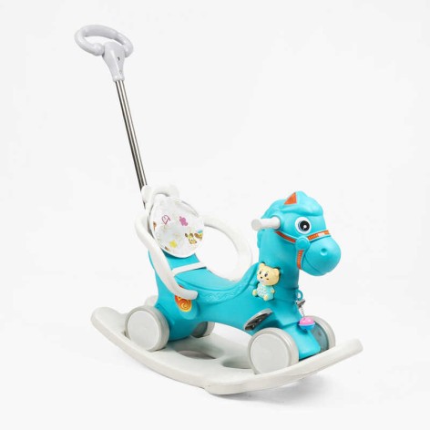 Качели 2в1 каталка, родительская ручка, музыкальная игрушка, звук, подсветка, песни на английском, в п/э  /8/