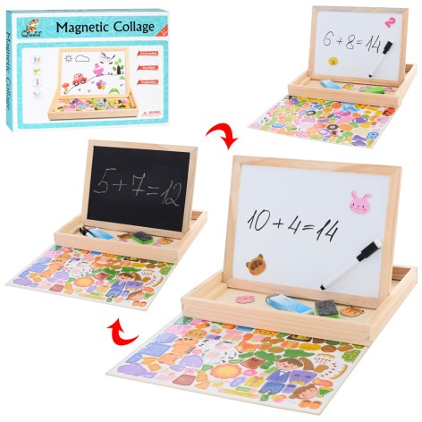 Дерев'яна іграшка Дощечка для малюв./магніт, маркер, пазли, 2види, кор., 30,5-24-3,5см. 