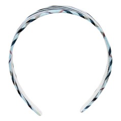 Обруч для волосся в клітинку, блакитний (d=13 см)