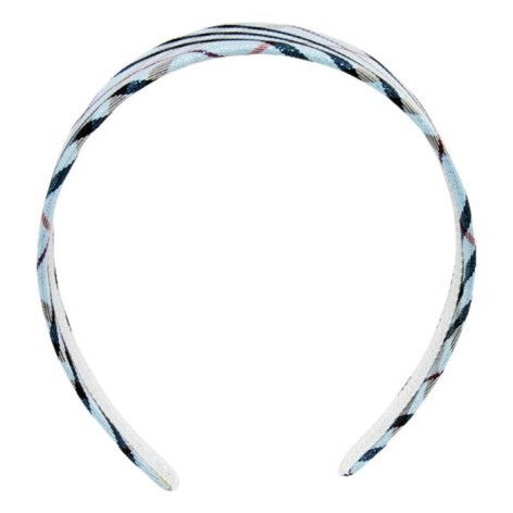 Обруч для волосся в клітинку, блакитний (d=13 см)