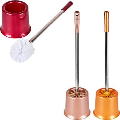 Щітка-йоржик для унітазу однотон. з підставкою метал ручка 49см Х2-205