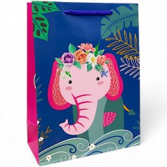 Пакет подарочный (24х18 см), слоник.