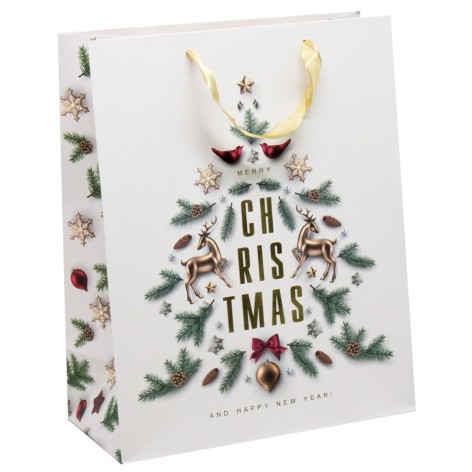 Пакет подарочный, новогодний 260 х 127 х 324 мм Вид 2