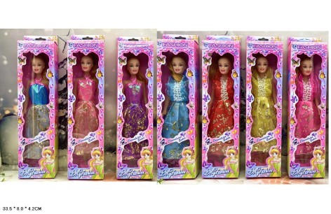 Кукла микс 8 видов, в праздничном платье корр. 35*8*4,2см 