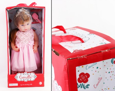 УЦЕНКА 20% Лялька 52см, звук, гребінець, бат(табл), в кор-ці, 27-55-15см /8/