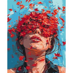 Картина по номерах "Дівчина у квітах" 40x50 см