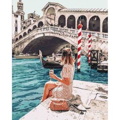Картина по номерам Люди "Закохана у Венецію" 40*50см