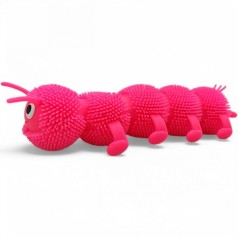 Антистрес світяшка "Гусениця" 17 см (малинова)