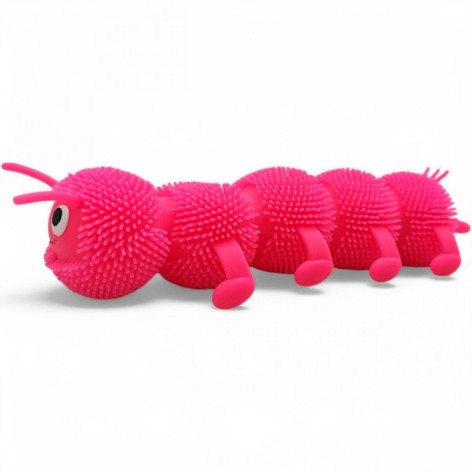Антистрес світяшка "Гусениця" 17 см (малинова)