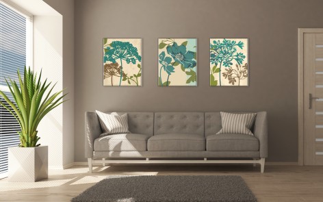 Набор картин по номерам с краской металлик Riviera Blanca Яркая флора (ITR-045) 3 шт в наборе