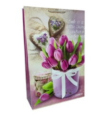 Подарунковий пакет 150грм, "Тюльпани", 30*45*13см 6 шт. в уп. 