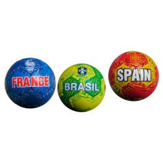 Мяч футбольный размер5, ПУ1, 4мм, ручная работа, 32 панели, 400-420г, 3 вида (страны), в п/е /30/