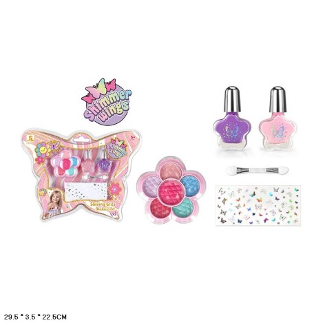 Набір косметики тіні, лак для нігтів, наліпки, у слюді 29,5*3,5*22,5 см /144-2/