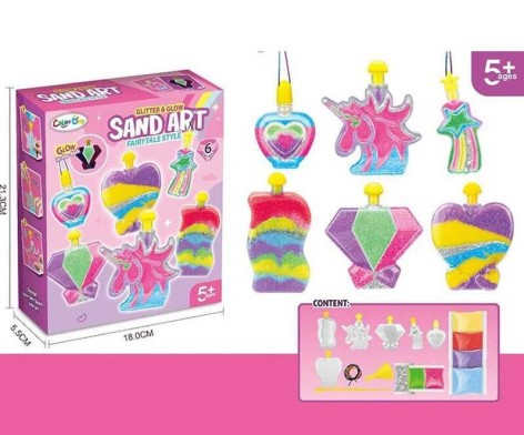 Набор для творчества  6 цветов, глитер, светится в темноте, инструменты, 6 бутылочек, в кор. 18*5*21 см /36/