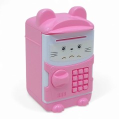 Копилка-сейф "Мультяшки" (13 см), розовая