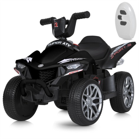 Квадроцикл M 5730ELR-2 (1шт) р/к, 2мотори25W, 1акум12V7AH, муз,світло, MP3, USB, EVA, TF, шкіра, чорний