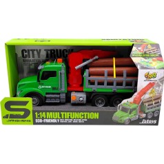 Машина лісовоз з маніпулятором інерційна; озвучена, зі світлом (в коробці 34,5x13x18 см)