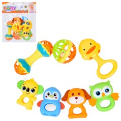 Набір брязкалець 7 штук, розмір від 8см до 13см, прорізувач 508-157