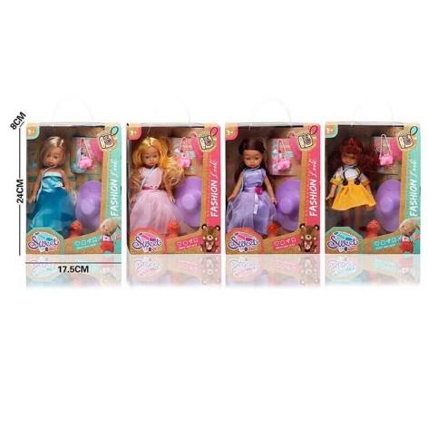 Кукла 4 вида, в кор, микс видов 