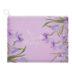 Папка-конверт на zip-блискавці, А4, матовий напівпрозорий пластик, ARABESKI, лавандовий