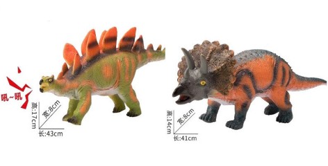 Резиновые динозавры, 2 вида, звук 17*8*43 см