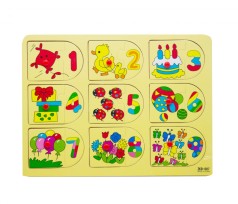 Деревянная рамка-пазл "Цифры"