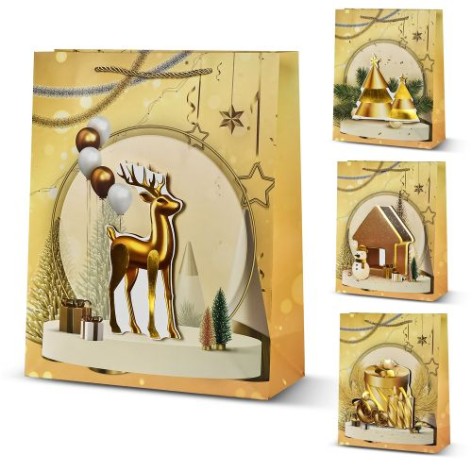 Пакет новорічний паперовий L 