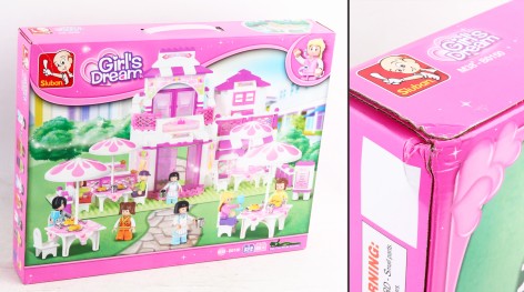 УЦЕНКА 30% Конструктор SLUBAN кафе, фігурки, 306 дет, в кор-ці, 42,5-33-6см 