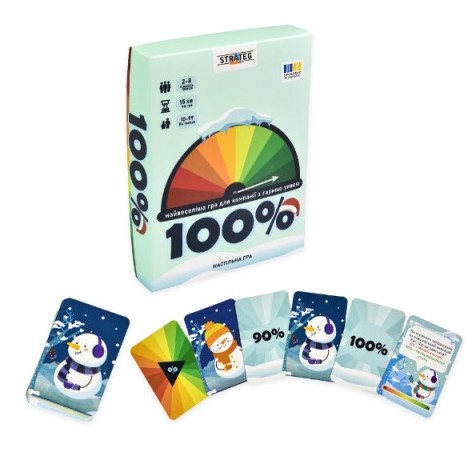Настільна гра Strateg "100%" розважальна, українською мовою