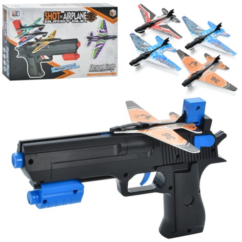 Пистолет самолет (на запуске) 4шт, кор, 24.5-16-4см 