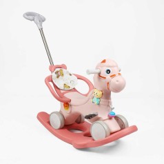 Качели 2в1 каталка, родительская ручка, музыкальная игрушка, звук, подсветка, песни на английском, в п/е /8/