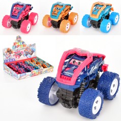 Машина 9см, инерция, аморт, резиновые колеса, 4 цвета, /6/72/12шт в кор. 37-28-8см