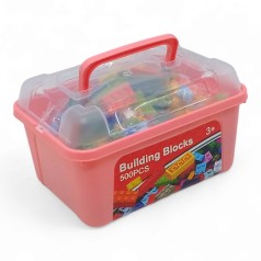 Конструктор 500 деталей, в боксе розовый