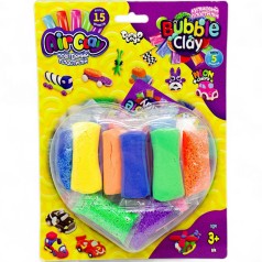 Пластилина Air Clay+Bubble Clay блистер неон