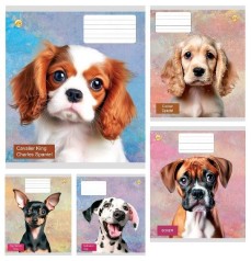 Тетрадь 12 арк.клітинка Тверда ТЕ41106 Щенята 25 шт.