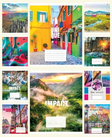 Тетрадь 60 арк.клітинка Тверда ТЕ41602 Мікс 2, 10 шт. в уп. /160/ 10к.