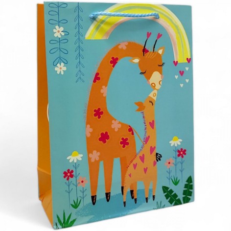 Пакет подарочный (24х18 см), жираф.