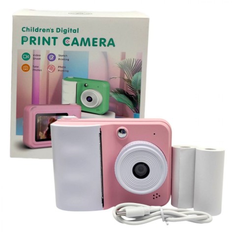 Фотоаппарат-принтер (РОЗОВЫЙ) (видеосъемка, MP3-плеер, игры, HD экран)