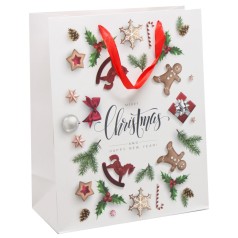 Пакет подарочный, новогодний 260 х 127 х 324 мм Вид 3