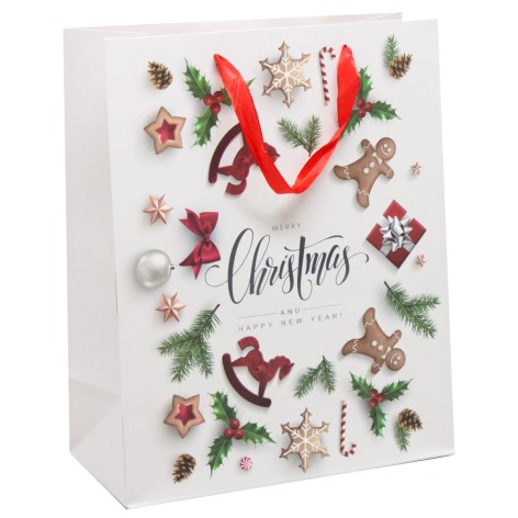 Пакет подарочный, новогодний 260 х 127 х 324 мм Вид 3
