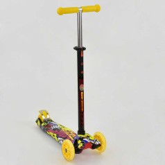 Детский самокат MAXI Best Scooter пластмас., 4 колеса PU, СВЕТ, трубка руля алюмин., d=12см
