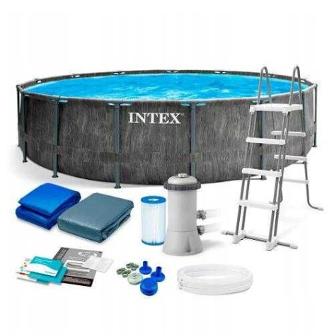 Intex Бассейн каркасный (объем:24310л, размер:549x122см, лестница, насос-фильтр:5 678 л/ч, стремянка, тент, подстилка), в коробке