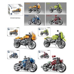 Конструктор # 1-4 , "Мотоцикли", середня кількість елементів 166+, гумові колеса, /18/72/4шт в кор.